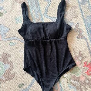 Seraphine Black Textured One-Piece Maternity Swimsuit